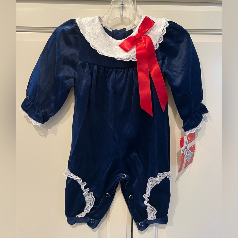 NWT Vintage Velvet Romper 3-6 mo.